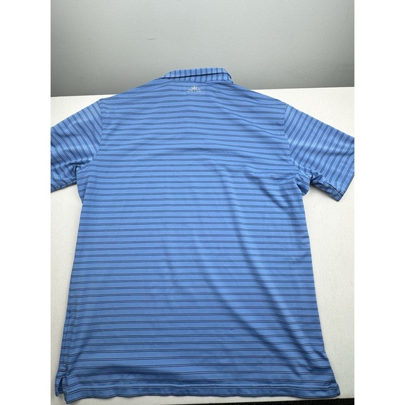 Peter Millar Tour Fit Short Sleeve Blue Black‎ Stripped Polo Men's XL *LOGO* - Picture 10 of 15
